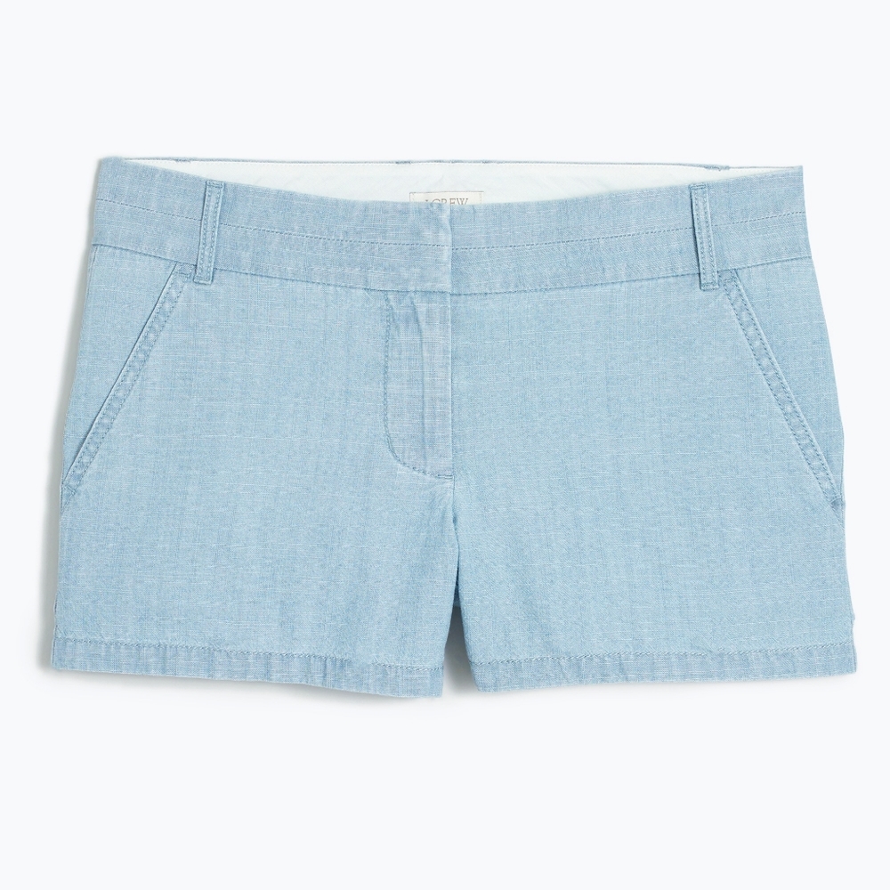 J. Crew | Factory 3" Light Wash Chambray Shorts - Picture 2 of 5